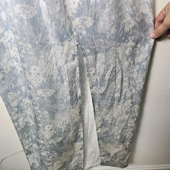NWT Reformation Frankie Silk Dress Idyllic Blue White Floral Square Neck  US 8
